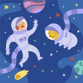 宇航员太空人卡通人物天