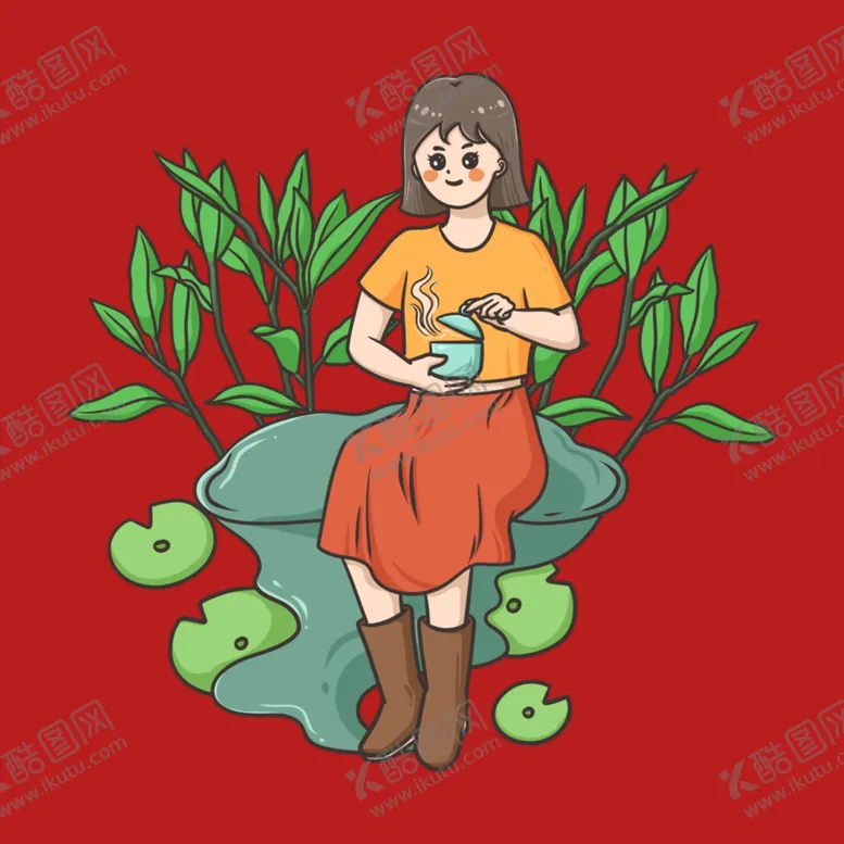编号：60098602191455298832【酷图网】源文件下载-手绘女孩女人