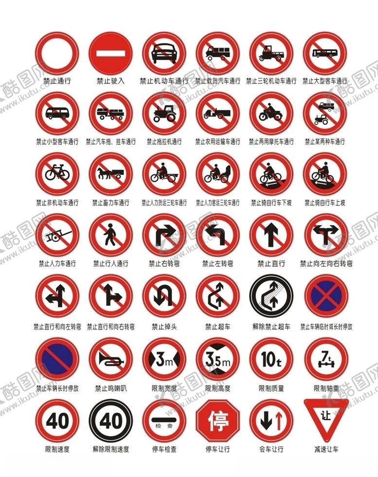 编号：53364709272350495130【酷图网】源文件下载-交通禁止标识