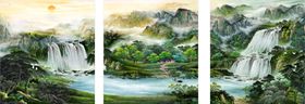 山水画 高清 背景 水墨画