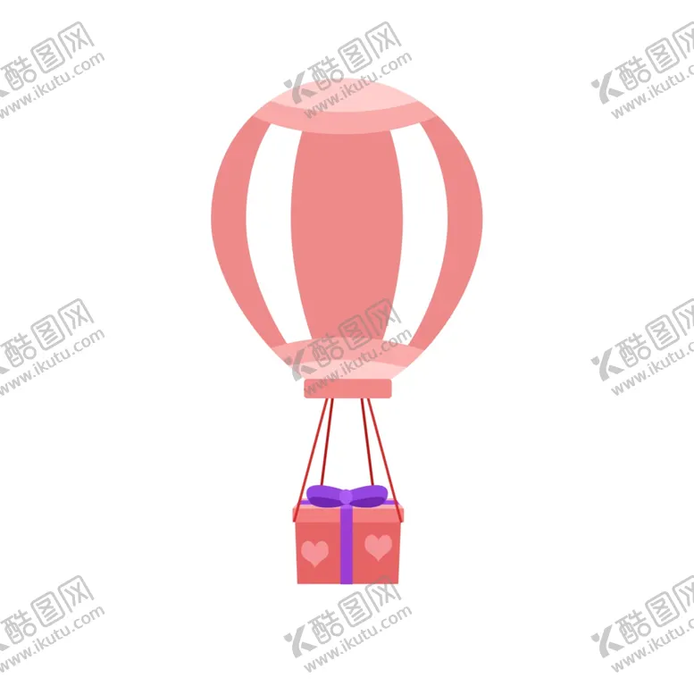 编号：98693203122138496475【酷图网】源文件下载-卡通粉色热气球礼物