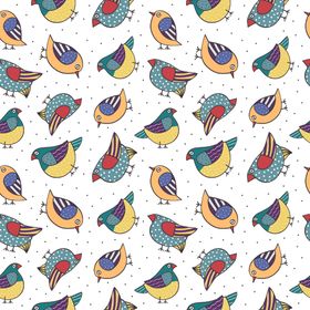 无缝花纹鸟