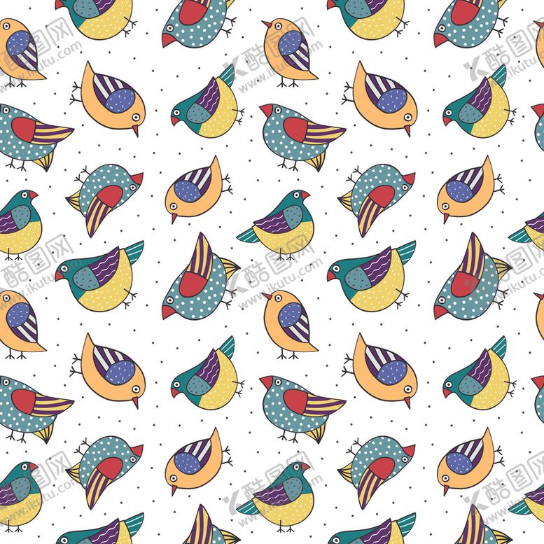 编号：85579610310707185298【酷图网】源文件下载-无缝花纹鸟