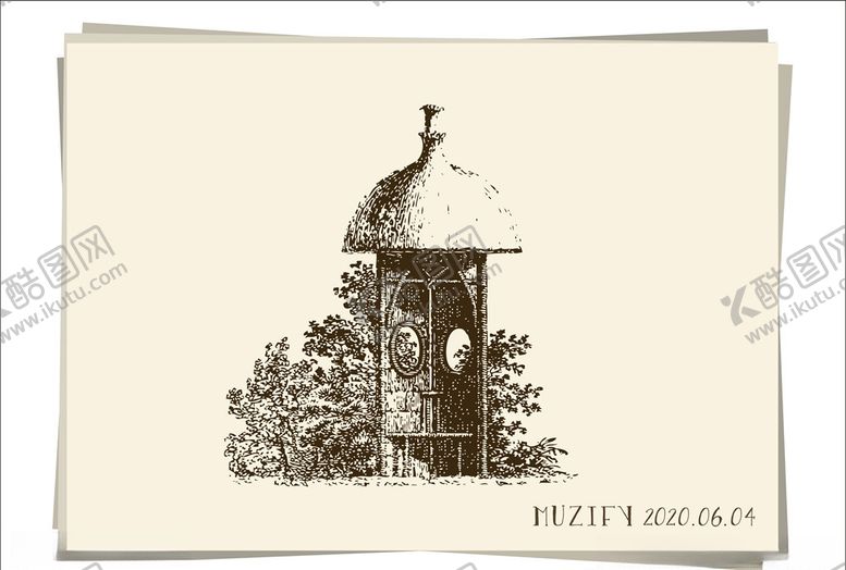 编号：68051110291431023559【酷图网】源文件下载-欧式庭院素描画