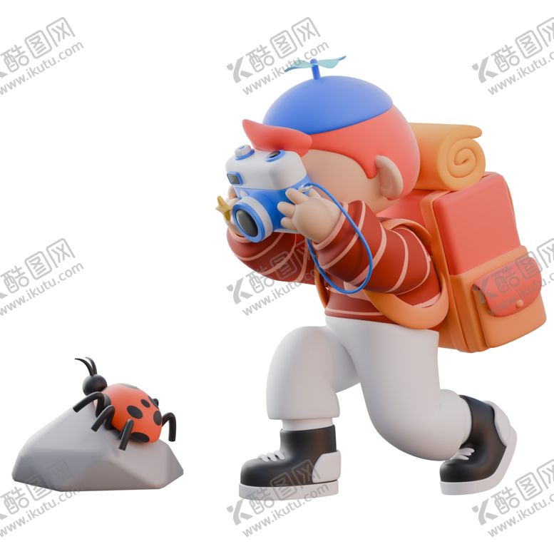 编号：80991301190500489079【酷图网】源文件下载-3D立体野营男孩