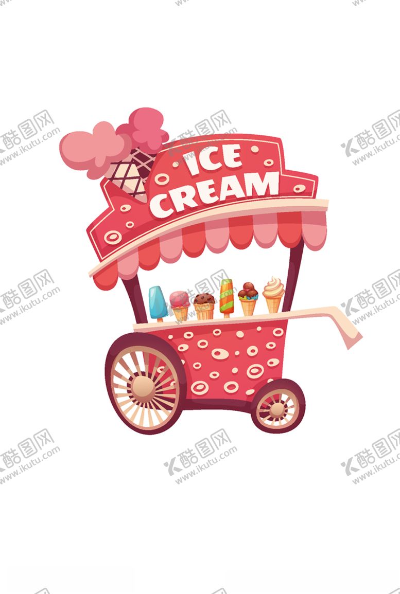 编号：34301306301634499361【酷图网】源文件下载-雪糕车矢量