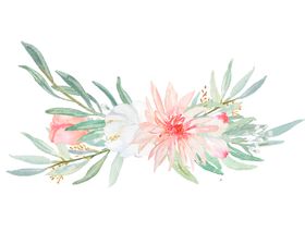 小清新水彩绘画花朵