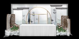 水墨新中国风婚礼设计背景