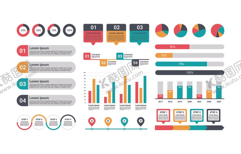 编号：37079311021659103143【酷图网】源文件下载-多样数据图表元素集合