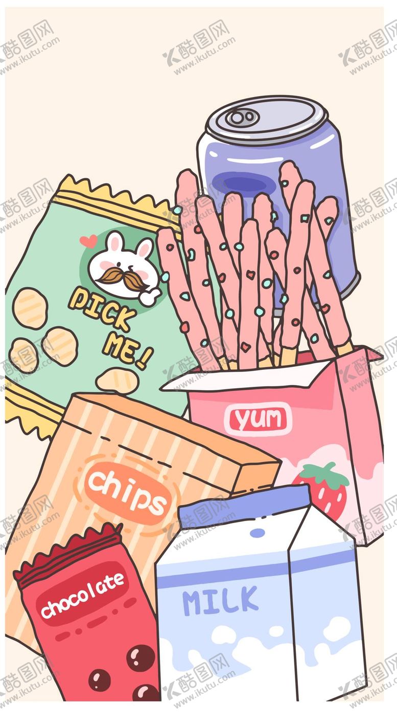 编号：72893509232132372684【酷图网】源文件下载-卡通零食