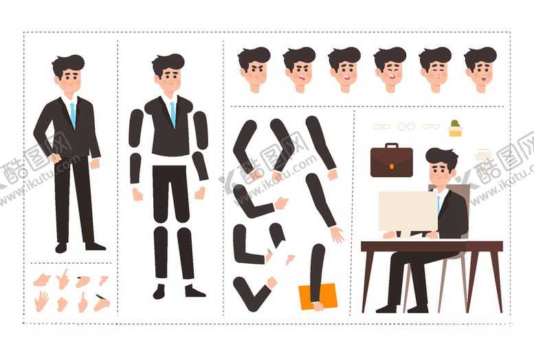 编号：30771910051040019926【酷图网】源文件下载-人物动作拆分