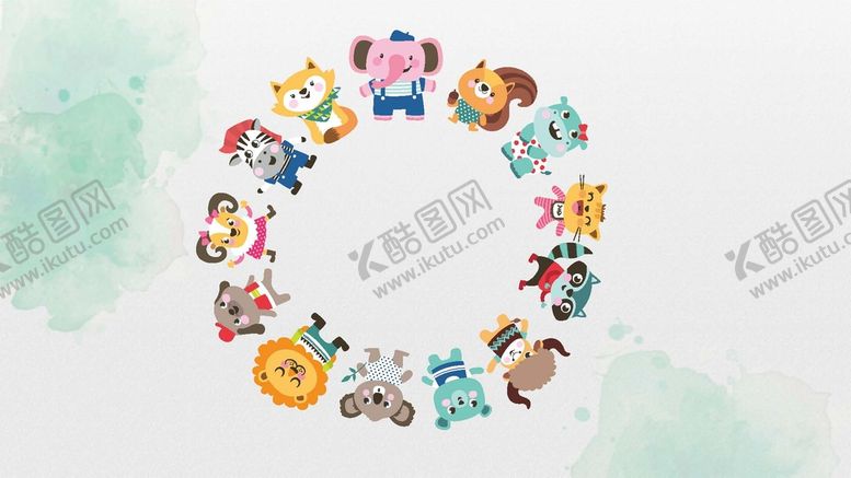 编号：63958011131016306811【酷图网】源文件下载-卡通动物集合 