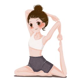 瑜伽健身人物卡通素材