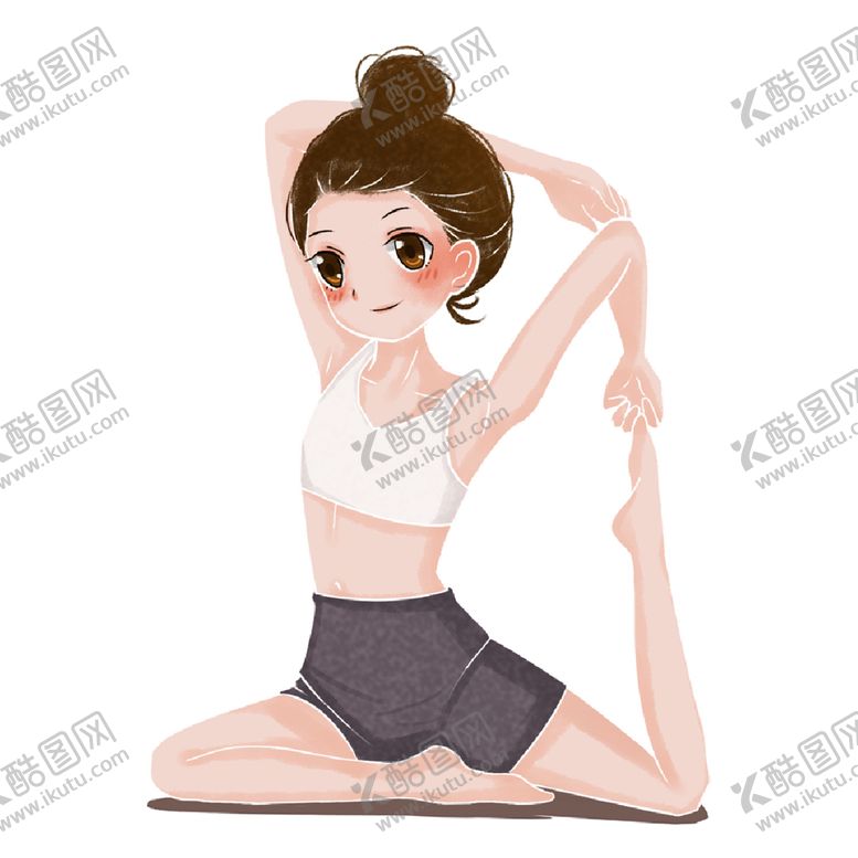 编号：82875505110757146609【酷图网】源文件下载-瑜伽健身人物卡通素材