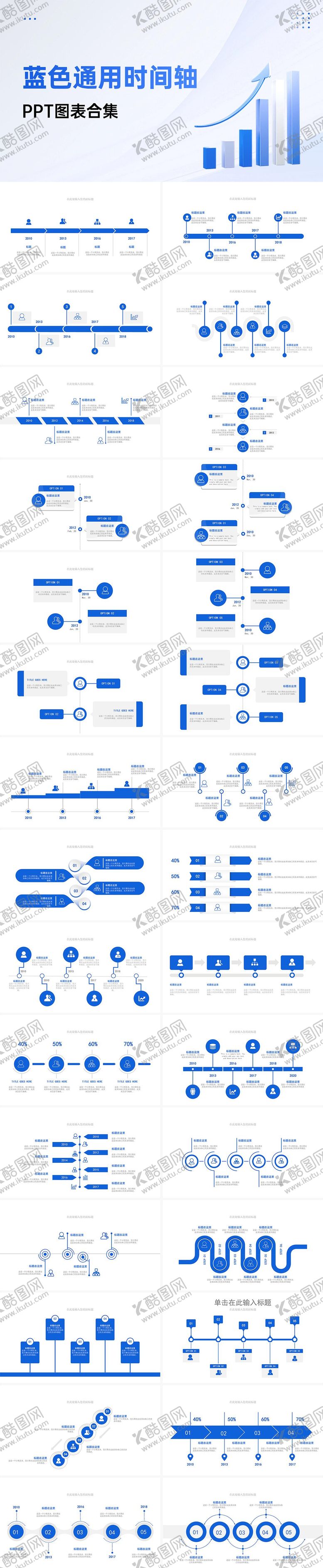 编号：47346407032158398121【酷图网】源文件下载-30套蓝色通用时间轴ppt