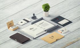 VI样机杂志纸张书籍装帧折纸