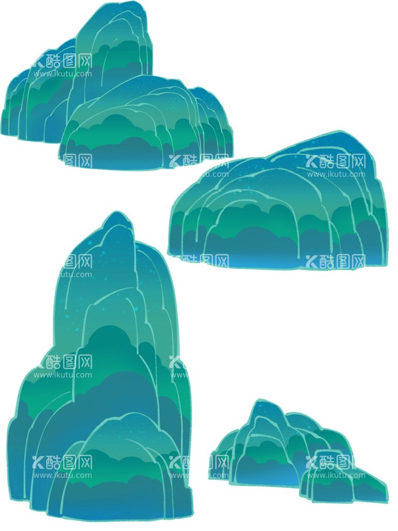 编号：71414511251314515164【酷图网】源文件下载-免扣蓝色国风山峰元素素材