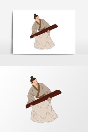 淡彩国画人物