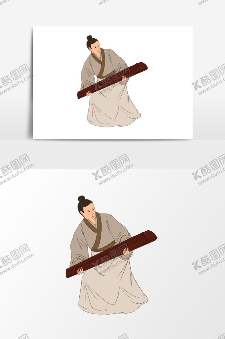 编号：23574210150519426058【酷图网】源文件下载-淡彩国画人物