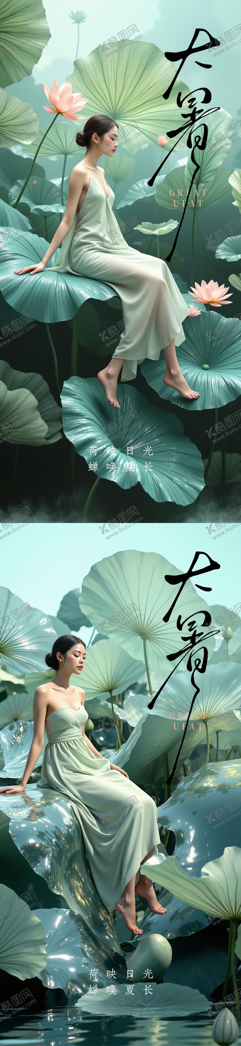 编号：78193507152205003185【酷图网】源文件下载-大暑小暑处暑节气节日海报