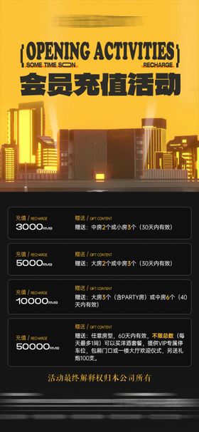 酒吧充值活动海报