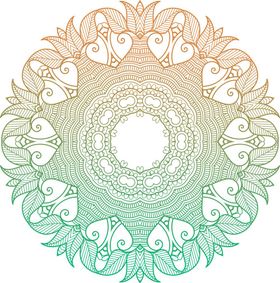 彩色复古花纹