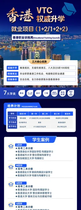 香港就业项目招生海报