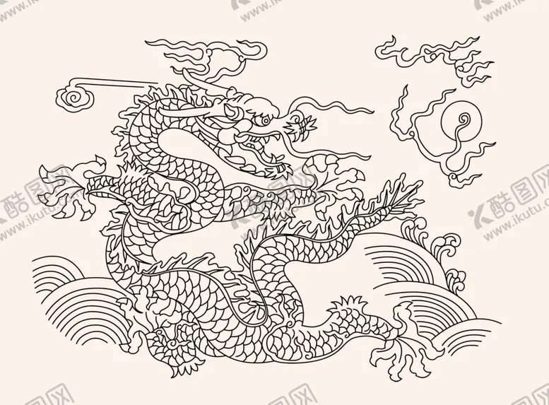 编号：80660001190646136295【酷图网】源文件下载-龙线稿