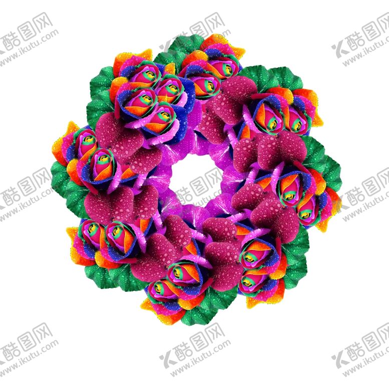 编号：11166110090115201788【酷图网】源文件下载-玫瑰花花环底纹图片设计素材