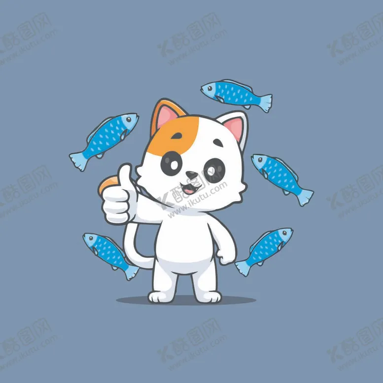 编号：43742212041726351128【酷图网】源文件下载-可爱小猫矢量卡通插画