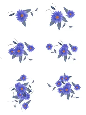 手绘花草牡丹花园元素素材