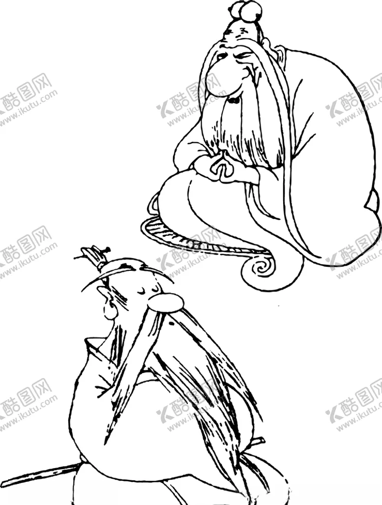 编号：61993503310438241835【酷图网】源文件下载-孔子与老子对话矢量插画