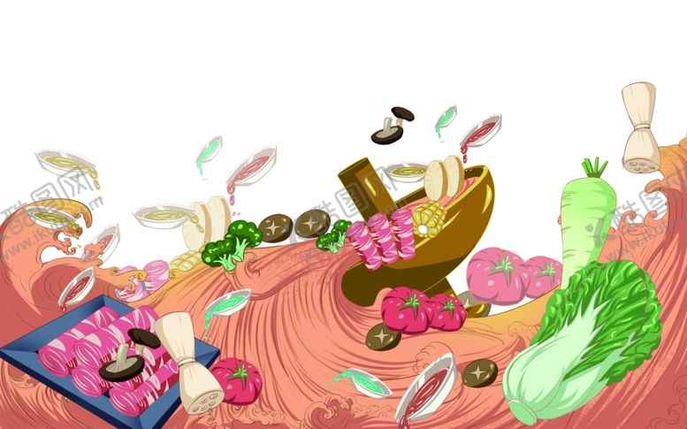 编号：42491910170203182156【酷图网】源文件下载-美食手绘画