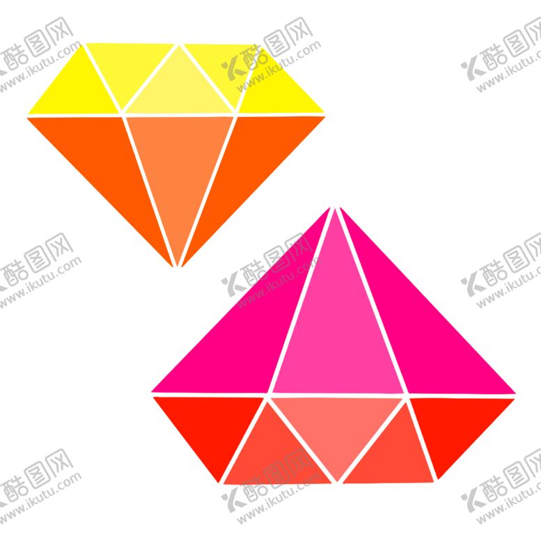 编号：10061910101408317035【酷图网】源文件下载-手绘钻石宝石水晶珠宝免扣素材