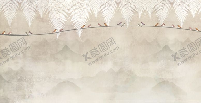 编号：79595106182337521922【酷图网】源文件下载-工笔花鸟背景墙装饰画