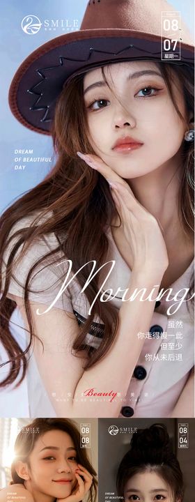医美早安图人物文艺大气海报