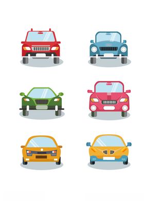 卡通正面汽车