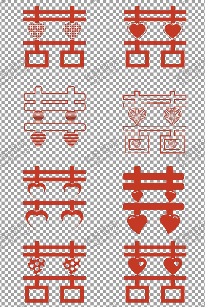 编号：69681505180738386355【酷图网】源文件下载-红色喜字剪纸