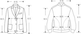 尺寸测量示意图西装夹克