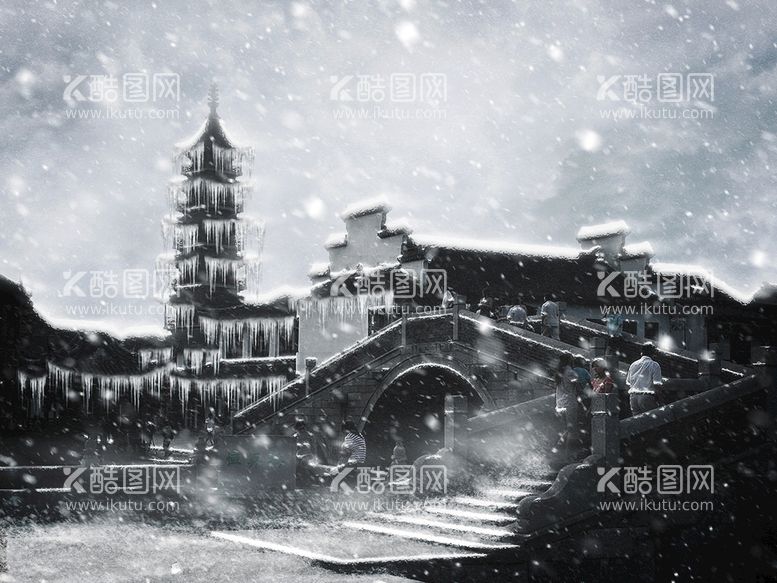 编号：13254709162031425094【酷图网】源文件下载-古塔雪景