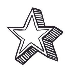 黑色创意五角星图案