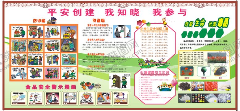 编号：11438901260928237914【酷图网】源文件下载-平安创建宣传展板