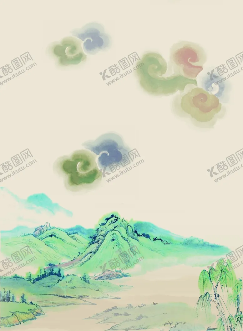 编号：83322109201311527515【酷图网】源文件下载-古风水墨竖版背景
