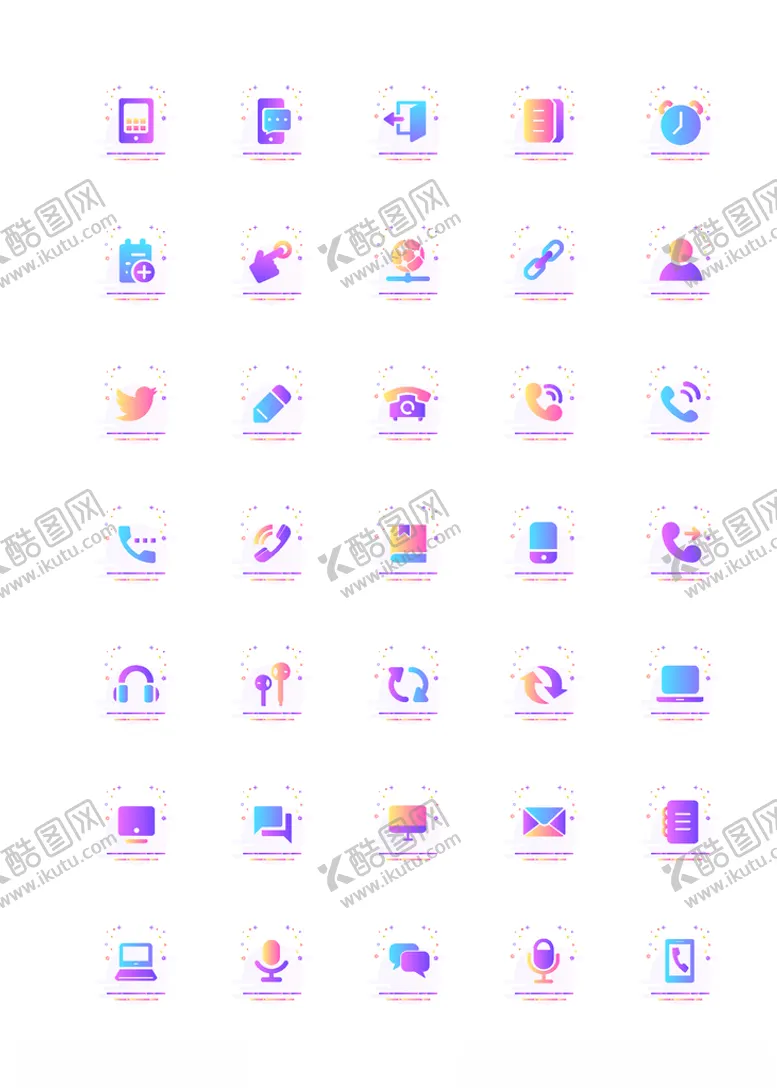 编号：47179407030810412786【酷图网】源文件下载-多色社交传媒图标