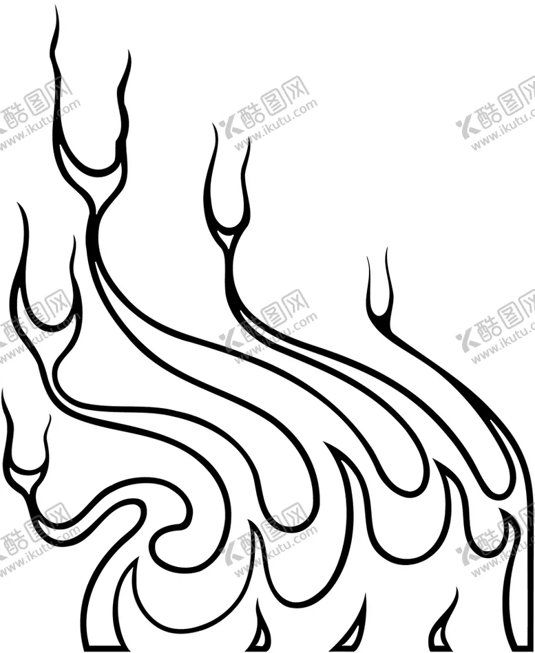 编号：92604809250511065913【酷图网】源文件下载-手绘火焰花纹 
