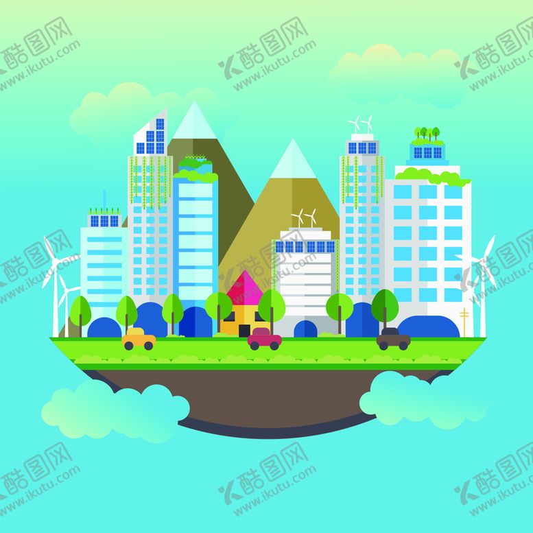 编号：28129010181714595725【酷图网】源文件下载-扁平化城市