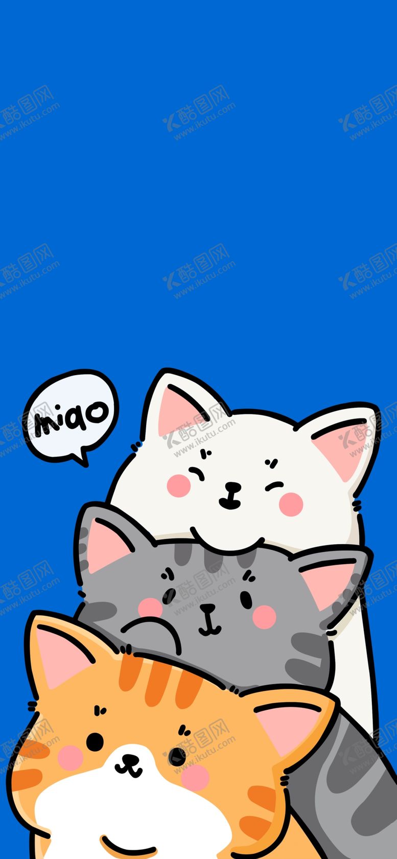编号：99619202211457449054【酷图网】源文件下载-卡通可爱猫咪手机壁纸