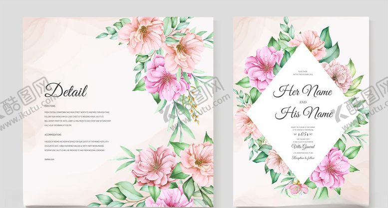 编号：77182309201631382927【酷图网】源文件下载-花卉邀请函