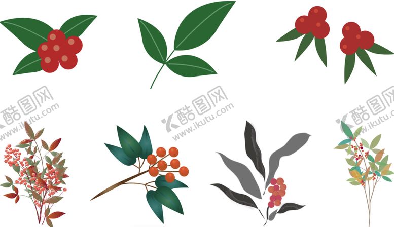 编号：04735809210924304096【酷图网】源文件下载-矢量红豆枝叶