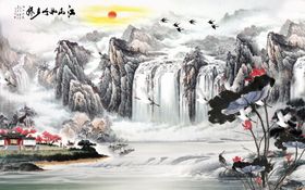 编号：48352709240202158675【酷图网】源文件下载-江山如画背景